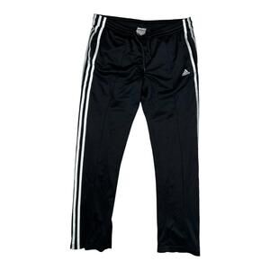 Adidas Track Pants Womens Small Black Mesh Lightweight Athletic 3 Stripes Soccer